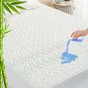 GRT Cal King Waterproof Mattress Protector Rayon Bamboo - 3D Air Fiber Cooling Mattress Protector Cover, Breathable Mattress Pad Noiseless 8''-21'' Deep Pocket Machine Washable