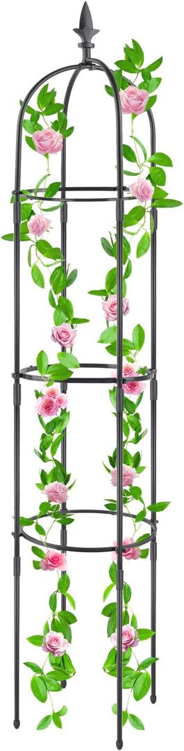 Garden Trellis for Climbing Plants Outdoor Indoor, Tomato Cages for Garden, Plant Support Obelisk Trellis for Vines Rose Cucumber Pea Tomato Clematis (1 Pack) 27 cm