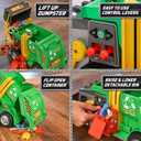 Maxx Action Large Motorized 19" Maxx Action Garbage Truck Toy Set with Lights and Sound Includes Dumpster, Trash Bin and Miniature Trash Pieces for Kids