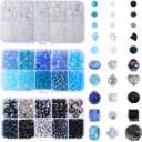 1550pcs Crystal Glass Beads for Jewelry Making - AB Color Clear Loose Crystals Beads & 3 Colors Sparkle Crystals for Necklace Bracelet Earring DIY Craft or Home Ornaments, Gifts for Beginner Woman