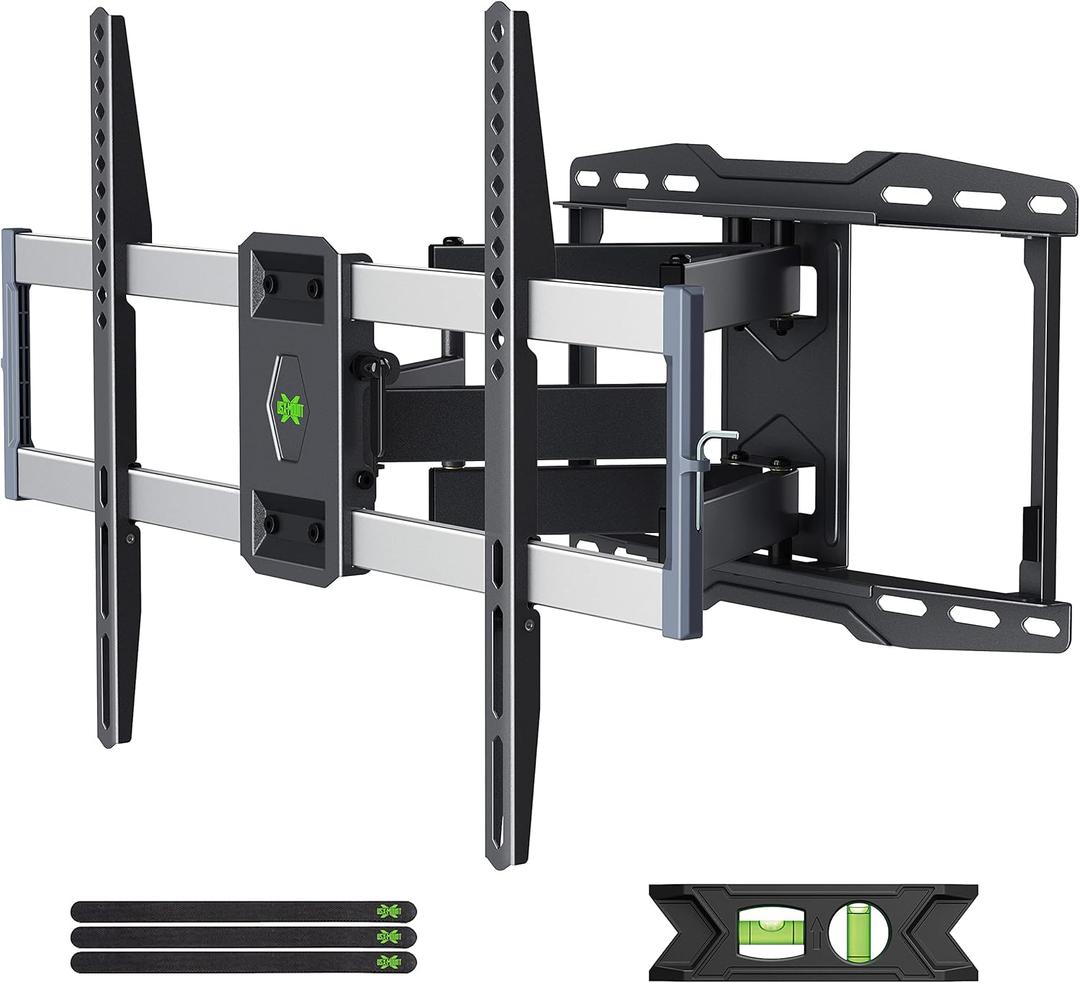 Outdoor TV Wall Mount for 47-86 Inch Television, Mount with Swivel and Tilt, Full Motion Weatherproof TV Bracket with Articulating Dual Arms, Max VESA 600X400 mm, 132lbs