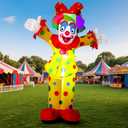 Capoda 5.9 ft Clown Inflatable Life Size Inflatable Carnival Decorations Circus Clown Blow Up Built in LED Lights for Halloween Circus Carnival Theme Party Yard Garden Outdoor Supplies