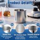 4 Pack 250ml Stainless Steel Beaker, Rolled Rim Laboratory