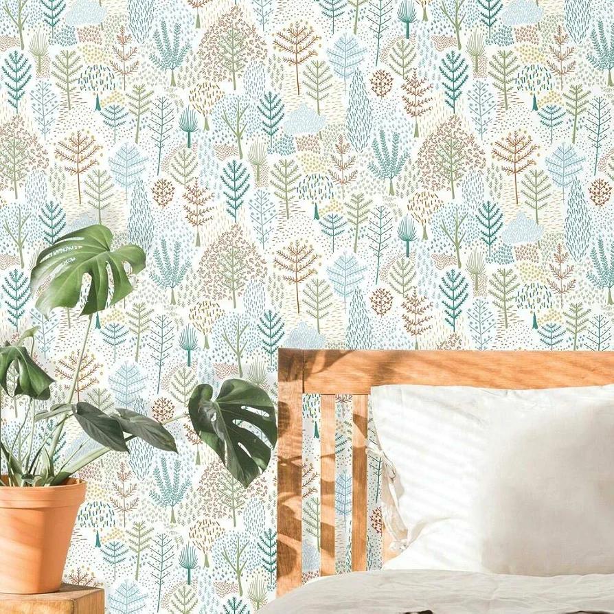 RoomMates Folklore Trees Peel and Stick Wallpaper 18in-19ft