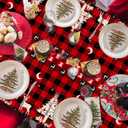 2 x 4 Pack Christmas Checkered Tablecloth Buffalo Plaid Snowflake Table Cover 51 X 86'' Disposable Rectangle Red and Black for Xmas Party Decor Winter Holiday