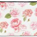 2 x Floral Pink Makeup Bag Gift, Coquette Trendy Cute Zipper Travel Toiletry Cosmetic Bag, Preppy PU Leather Organizer for Women, Coquette Birthday Gifts for Sister, Teen, Daughter, Bff, Friend