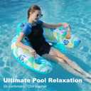 2 Pack Inflatable Pool Float Chair, Floating Pool Chair Adults Pool Lounger Float with Cup Holder & Handles Water Floats for Adults Lake Chair Floats for Swimming Pool River Beach Party