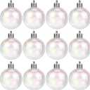 NUOBESTY 12Pcs Iridescent Ornaments Balls Clear Christmas Bulbs Plastic Fillable Ornaments Clear Christmas Balls for DIY Crafts(4cm)