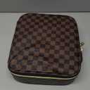 Checkered Makeup Bag - Spacious Travel Cosmetic Organizer with Adjustable Compartments | Waterproof PU Leather Toiletry Bag for Women | Stylish Gift for Christmas, Birthdays, Valentines Day