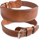 Genuine Leather Weight Lifting Belt, 4& 6 Padded Lumbar Back Support, 10 Adjustable Holes, Gym Weight Belt Ideal for Deadlift, Powerlifting, Bodybuilding and Squat (XL (37"-40"), 4-Inch Brown)