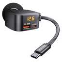 ANEXTIDE Retractable Car Charger USB C, 93W Fast Charging Car Charger Adapter with Voltage Display, [QC3.0 & PD 45W] 12-24V Cigarette Lighter USB Charger Adapter for iPhone 17 16 Galaxy iPad Android