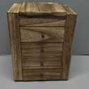 Meangood Jewelry Box Wood for Women, 5Layer Large Organizer Box with Mirror & 4 Drawers for Rings, Earrings, Necklaces, Vintage Style, Torched Wood