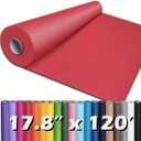 PerkHomy 17.8" x 1,440" (120') Red Kraft Paper Roll for Craft Bulletin Board Paper Art Table Covering Crafting Gift Wrapping Bouquet Packing Parcel 80GSM 55LB (Red, 17.8" x 120')