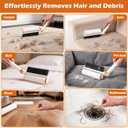 3-in-1 Pet Hair Remover Tool: Soft Dust Brush, Lint Roller for Clothes & Bench Brush with 180° Adjustable Handle, Pet Hair Removal for Dog/Cat Hair on Clothes, Bed, Sofa (White, One Size)