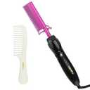 Homfu Electric Hot Comb Hair Straightener Heat Pressing Comb Curling Flat Iron Curler Hair Straightener Brush for Natural Black, Anti-Scald Beard Straightening Electric Press Comb