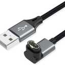 AGVEE 2 Pack 3.3ft Charger Cable for Garmin Watch, LShape Braided Charging Cord for Fenix, Forerunner, Vivoactive, Instinct, Venu, Tactix, Approach, D2, Quatix Series, Dark Gray