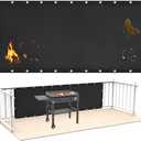 Fireproof Heat Shield for Wall Behind Grill Protect Deck Fence from Grill Heat, Heat Shield for Wood Stove, Stove Wall Protector Fridge, BBQ Grill Mat Accessories Compatible with Blackstone, 3'x10'