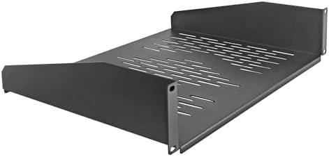 RIVECO 19” 2U Rack Shelf Server Cabinet Mount Vented Cantilever Tray for Network Equipment, 14 Inches 35 CM Depth, Black
