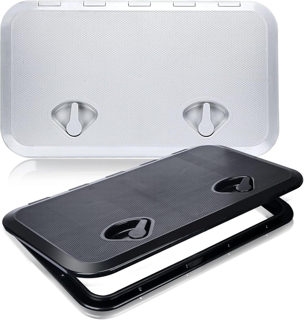 smartmarine 24"x14" Marine Boat Deck Hatch,Boat Access Hatch & Lid, Black/White