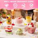 400 Pcs Mini Dessert Cups with Spoons, 6 Styles Plastic Dessert Cups, Clear Vasitos Para Postres for Party Wedding, Disposable Shooters Cups Serving Fruit Cake Pudding Ice Cream