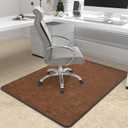 Heavy Duty Office Chair Mat for Carpet and Hardwood Floor Bohemian Desk Chair Mat Rug 36'' x 48'' Jacquard Woven Surface Floor mats for Office Home (Corduroy-brown)
