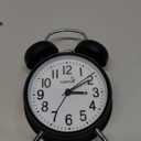 {Loud Alarm for Deep Sleepers) 4'' Twin Bell Alarm Clock with Backlight for Bedroom and Home Decoration(Black)