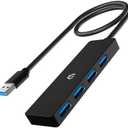 Tymyp USB Hub, 4-Port USB 3.0 Hub, USB Expander for Laptop, Xbox, Portable Drive, HDD, Console, Printer, Camera, Keyboard, Mouse, and Beyond