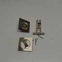 goldenwarm Brushed Nickel Square Pocket Door Lock, Pocket Door Hardware for 2-1/8'' Round Bore Hole, Pocket Door Handles Fit 1-1/4'' to 2'' Thickness Sliding Door 2-3/8'' Latch 1 Pack