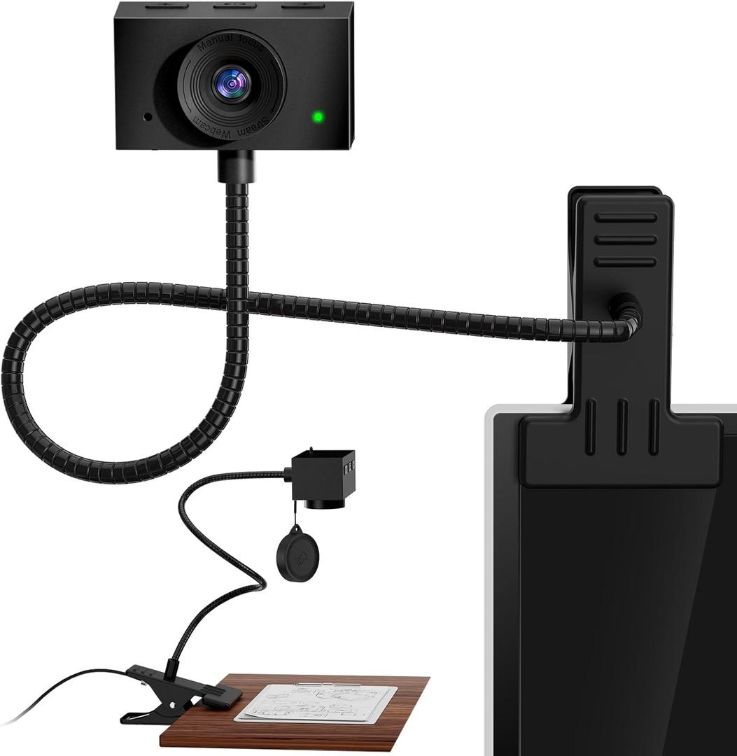 Eye Contact Webcam with Microphone for PC, 1080P Center cam for mac, 95FOV Middle-Screen Center cam, USB computer camera Plug&Play, for desktop computer Facetime Compatible with macOS&Windows (Black)