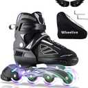 Adjustable Inline Skates for Kids and Adults, Roller Skates Performance Skates with Light Up Wheels Ideal for Youth Boys and Girls, Men and Women, X-Large-Adult