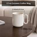 Ceramic Coffee Mug, 15 oz Coffee Cup with Handle Aesthetic Tea Mugs, 15.2 Ounces (EXP 02/11/27)
