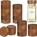 40 Pcs Spice Jar Lids Acacia Wood - Wooden Airtight Lid for 4 oz & 8 oz Spice Jars,1.61 Inch Inner Diameter Reusable Canning Lids for Jars, Kitchen Storage Containers
