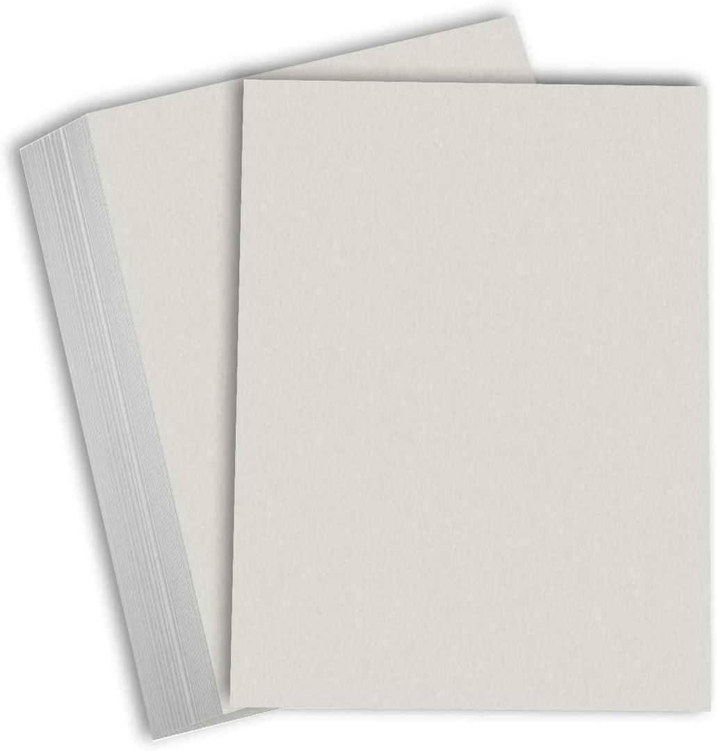Hamilco Colored Carstock Paper Gray Bristol Vellum Card Stock for Scrapbook Craft 8 1/2 x 11" - 67lb Cover for Printer - 50 Pack