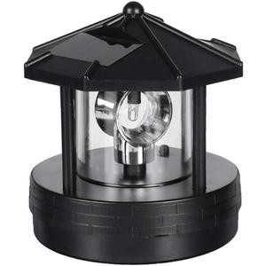Solar Lighthouse Light with 360 Rotating Beacon, 4.33 x 4.13 in Outdoor LED Garden Decor, IP44 Waterproof, Dusk-to-Dawn Light Sensor for Yard, Patio, Balcony, Fence