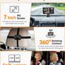 Baby Car Camera for 2 Kids - 7 Inch HD1080P Split Screen Baby Monitor with Dual Backseat Camera 150 Wide View & 360 Rotatable, Night Vision Easy Install, Rear-Facing Baby Car Mirror
