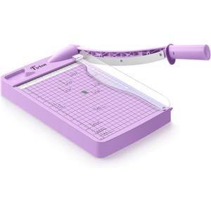 Firbon 12" Guillotine Paper Cutter, Heavy Duty 12-Sheet Capacity Trimmer for Cardstock, Photos, Scrapbooking, Office, Classroom, Studio (Purple)