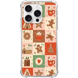 BESUC WICH Gingerbread Christmas Phone Case for iPhone 16 Pro, Christmas Cookies Cocoa Phone Cover for iPhone 16 Pro, Cool TPU Bumper Phone Case