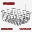 8 Set, Extra Large Wire Baskets for Organizing with Lables, Cabinet Pantry Organization and Storage Bins - Metal Basket for Kitchen, Laundry, Garage, Fridge, Bathroom Countertop Organizer, Black