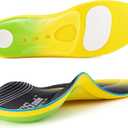 PCSsole Heavy Duty Support Pain Relief Insoles- 220+ lbs High Arch Support Insoles with Comfort Gel for Men and Women,Flat Feet Orthotic Insert,Work Boot Insoles for Plantar Fasciitis,Foot Pain (XL:(Men 12-13.5/Women 14-15.5) 12.6", Yellow)