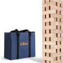 GOTHINK Giant Tumbling Tower Game, Super Large 51pcs Wooden Blocks Stacking Game, Stack to Over 5 Feet, with Carry Bag, Jumbo Blocks Outdoor Indoor Game Toy Gift for Kids and Adults (Over 5FT)