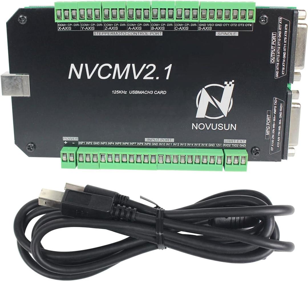 6 Axis 125KHz NVCM USB Mach3 Stepper Motor Motion Control Card Breakout Board USB interface CNC Controller Board 12-32VDC for Servo Motor