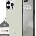 Cocomii - Rectangle Case Compatible with iPhone 15 Pro Max - Compatible with MagSafe, Solid Color, Fashionable Hues, Glossy, Magnetic Phone Case for iPhone 15 Pro Max 6.7 inch, Antique White