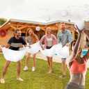 VioraWhite 4 Sets Baby Shower Games Bridal Shower Games Funny Activities Balls Included Funniest Game for Boy or Girl How Many Plushies Can You Catch in Your Diaper(White)