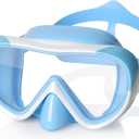 Kids Swim Mask 180 Snorkel Diving Mask, Anti-Fog Child Swim Goggles with Nose Cover No-Leak Swimming Goggles Anti-Shattered Lens for Youth 4-15