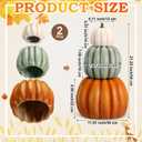 Wesiti 2 Pcs 21.3'' Large Fake Outdoor Stacked Pumpkins for Front Porch
