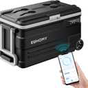 EUHOMY 12 Volt Car Refrigerator, 80 Quart(75L) Electric Cooler 0℉~68℉, Car fridge 12/24V DC & 110-240V AC Portable Refrigerator with Wheels, 12V Fridge for Camping, Trip, Truck, Home, Boating