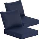 Goodgoods 24 x 28 Outdoor Patio Deep Seat Cushions 2-Pack, 1000+ Hours Fade-Resistant & Water-Resistant Outdoor Furniture Chair Cushions with 30D High-Resilience Foam for Sofa Chair, Midnight, 24''x28''x5.1'' 2 Sets