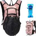 Hydration Backpack Cycling Backpack Women Running Backpack Water Backpack for Hiking Biking Backpack for Men Equipped with 2L Water Bag (Pink)