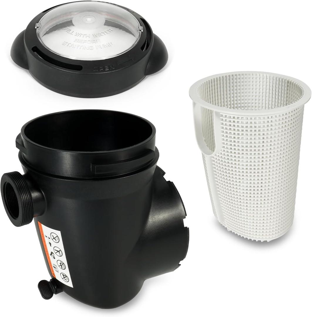 SPX5500C Strainer Housing kit with Cover O-Ring Strainer Basket Compatible with Hayward Power-Flo Matrix SP1590,XStream,Perflex,Pro and VL Pump and Filter