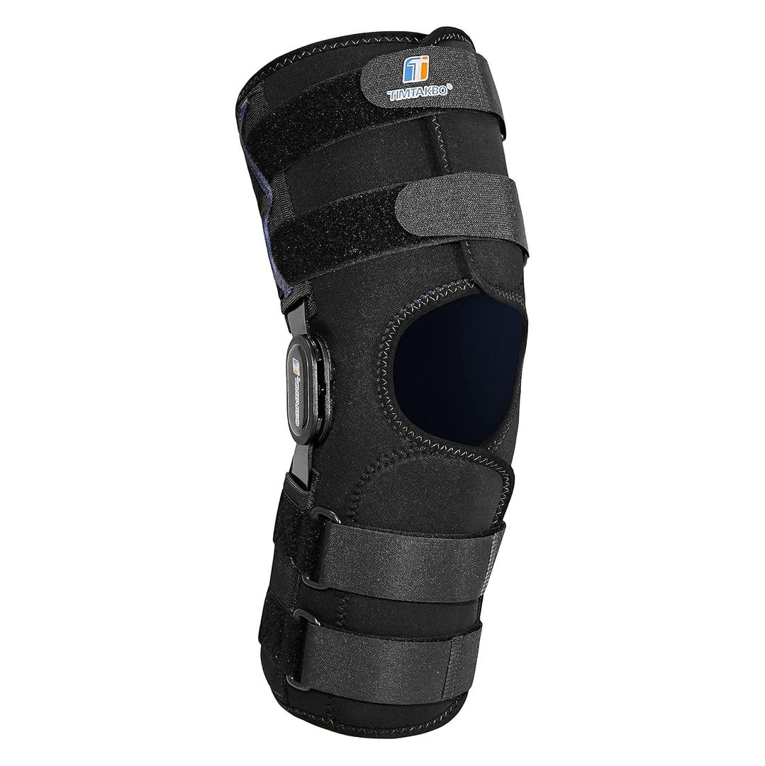 16inch Tall Hinged Knee Brace with Full Support,4 Compression Straps, 2 Metal Stabilizers,Breathe Air Spacer Drytex Wrap for Knee Pain Relief,ACL,Arthritis,Meniscus(M fit Upper 20-23"/Lower 15-17") (Medium, Black)